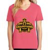 Cotton Women's V-neck Tee sing united test Thumbnail