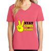 Cotton Women's V-neck Tee sing united test Thumbnail