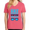 Cotton Women's V-neck Tee sing united test Thumbnail