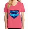 Cotton Women's V-neck Tee sing united test Thumbnail