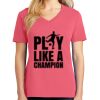 Cotton Women's V-neck Tee sing united test Thumbnail