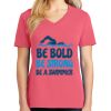 Cotton Women's V-neck Tee sing united test Thumbnail