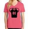 Cotton Women's V-neck Tee sing united test Thumbnail