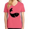 Cotton Women's V-neck Tee sing united test Thumbnail