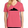 Cotton Women's V-neck Tee sing united test Thumbnail