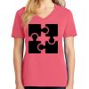 Cotton Women's V-neck Tee sing united test Thumbnail