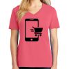 Cotton Women's V-neck Tee sing united test Thumbnail