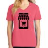 Cotton Women's V-neck Tee sing united test Thumbnail