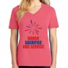 Cotton Women's V-neck Tee sing united test Thumbnail