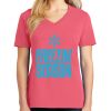 Cotton Women's V-neck Tee sing united test Thumbnail