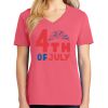Cotton Women's V-neck Tee sing united test Thumbnail