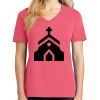 Cotton Women's V-neck Tee sing united test Thumbnail