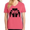 Cotton Women's V-neck Tee sing united test Thumbnail