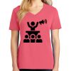 Cotton Women's V-neck Tee sing united test Thumbnail